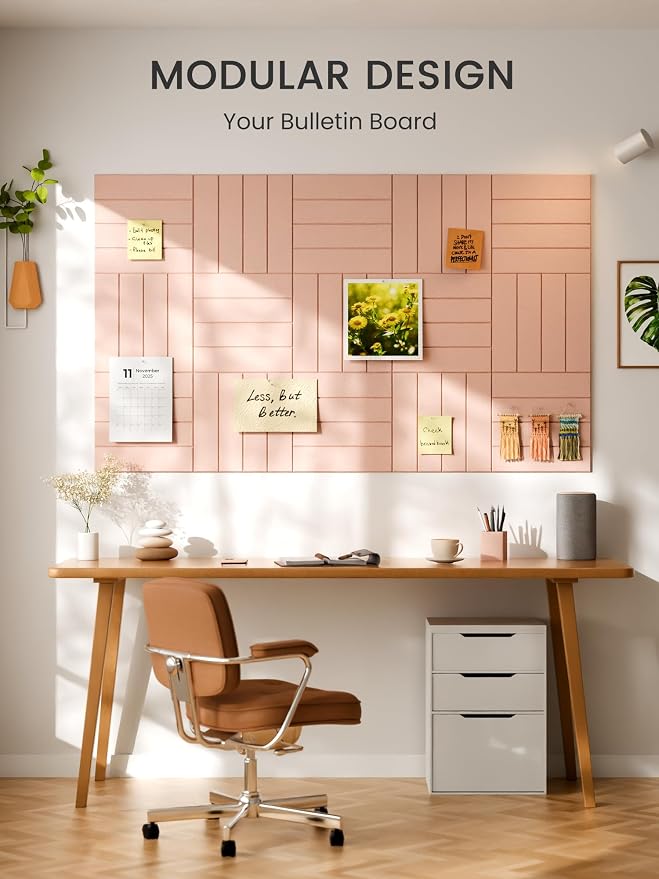 Bumusty Large Cork Board Alternative-48 x 36" Felt Bulletin Board Tiles - Image 6