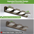 360° Rotate LED Bathroom Vanity Light Fixtures, 1600LM Acrylic Brown and Gold - Image 5