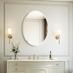 USHOWER Bathroom Mirror for Over Sink, 20x28 Inch Oval Frameless Mirror - Image 6