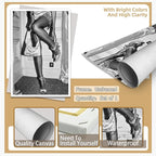 High Fashion Poster Trendy Black and White Wall Art Retro Girl Room Decor - Image 7