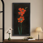 Vintage Framed Red Floral Wall Art by Cuspin
