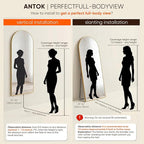 Antok 76" x34” Arched Full Length Floor Mirror, Free Standing/Wall Mount/Leaning - Image 7