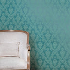 Tempaper Textured Metallic Teal Green Damsel Removable Peel and Stick Damask - Image 7