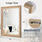 AAZZKANG Rustic Mirrors for Wall Rectangle Wooden Frame Hanging Mirror for - Image 2