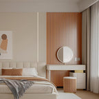 YLL YLL PVC Slat Wall Panel Peel and Stick 236"x 15.7" Faux Walnut Wood Grain - Image 5