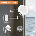Auxmir 8'' Wall Mounted Lighted Makeup Mirror, 3200mAh Rechargeable - Image 9