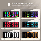 JALL 12'' Large Digital Wall Clock, Big LED Number Dispaly, RGB Colors - Image 3