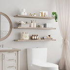 RALGEND Floating Shelves for Wall, 47.2" Large Grey Wall Shelf Set of 3 - Image 2