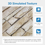 COMSTICKC 3D Peel and Stick Faux Stone Wall Sticker, Ultra-Light Thin PVC Rock - Image 3
