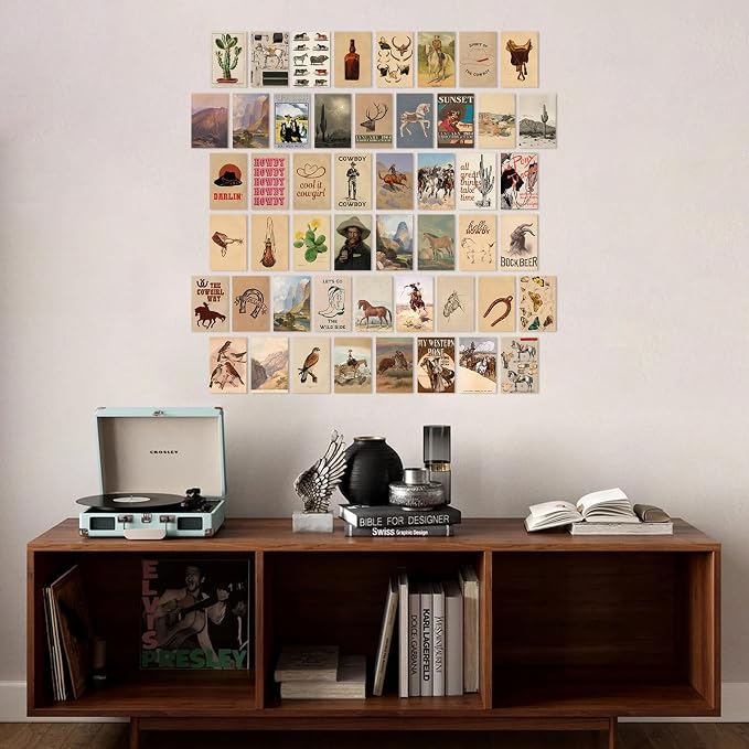 KBKBART 50 Pcs Vintage Western Cowboy Pictures Wall Decor, Farmhouse Western - Image 5