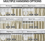 Beige Room Darkening Curtains 96 Inches Long - Image 2