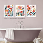 KISSFOX Framed Colorful Wildflower Canvas Wall Art Set Of 3 Flowers Pictures - Image 5