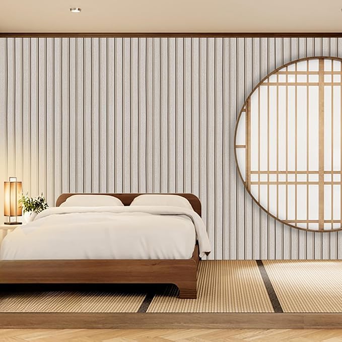 Wood Slat Wallpaper Peel and Stick Dead Wood Color 17.5x100 Inch Flat Finish - Image 6