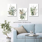 Bwodke Botanical Wall Art Plant Floral Watercolor Canvas Prints Set of 3 Framed - Image 9