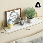 YGEOMER White Floating Shelves for Wall, Farmhouse 23.6 Inch Wall Shelves for - Image 3