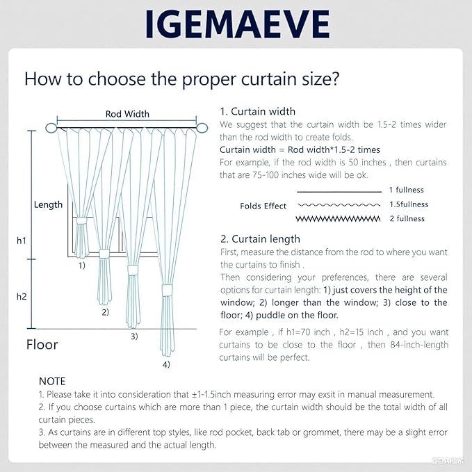 IGEMAEVE 100% Blackout Curtains - Image 3