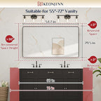 Keonjinn 55 x 30 Brushed Nickel Bathroom Vanity Mirror, Large Rounded Rectangle - Image 6