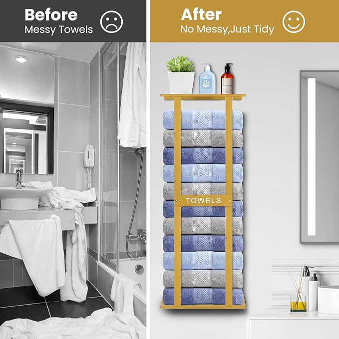 Bathroom Towel Storage Rack, Wall Mounted Bathroom Towel Rack, 30 inch Heavy - Image 7