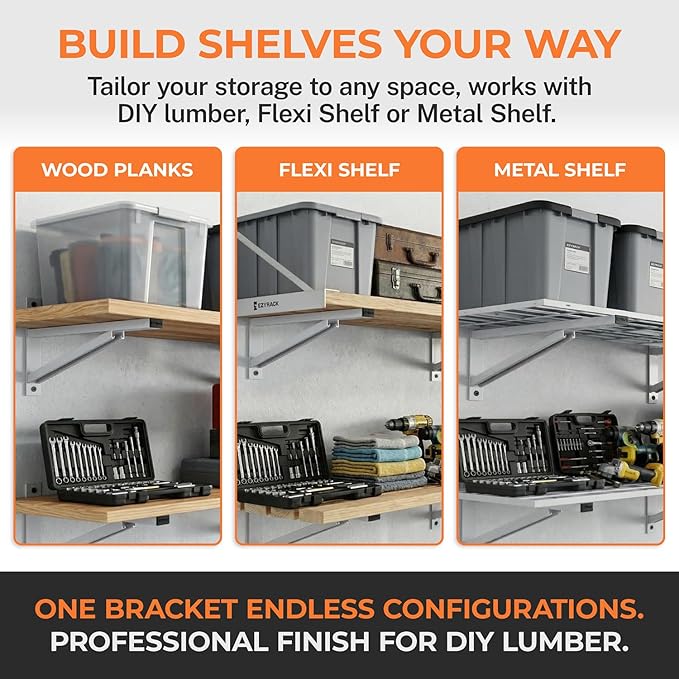 Heavy Duty Metal Brackets for Garage Wall Shelving, Modular Wall Mounted - Image 6