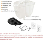 2 Pack White Plastic Wall Hanging Planters - Image 8