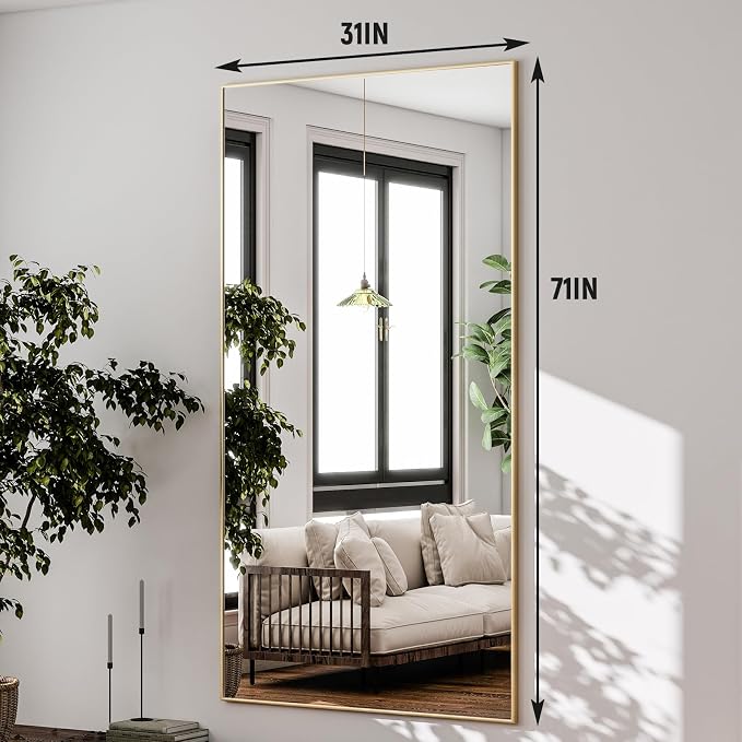 GLSLAND 71"x31" Full Length Mirror Extra Large Hanging or Leaning Rectangle - Image 6