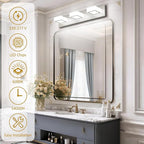 Ralbay Brushed Nickel Bathroom Vanity Lights 24inch Metal Acrylic LED Modern - Image 5