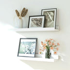White Floating Shelves for Wall Decor, Wall Mounted Wood Storage Shelf for by Unknown