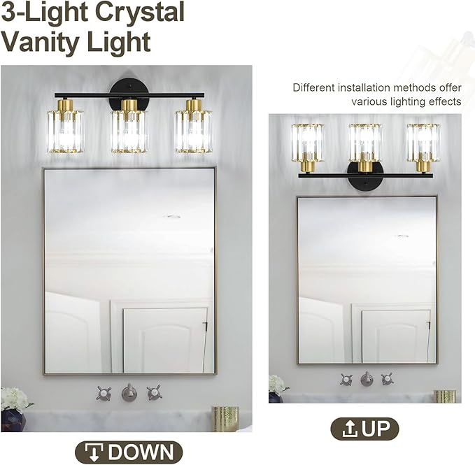 Crystal Bathroom Light Fixtures, Bathroom Lighting Fixtures Over Mirror - Image 5