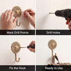 IndianShelf Solid Brass Boho Decorative Wall Hooks - Image 7