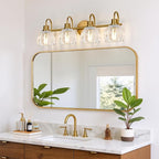 4-Light Bathroom Light Fixtures, Vintage Bathroom Vanity Lighting Fixtures Over - Image 7
