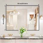 LOAAO Black Bathroom Mirror 48"X36" - Image 9