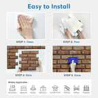 COMSTICKC 3D Brown Faux Brick Wall Panels Peel and Stick Wall Stickers - Image 6