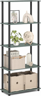 Furinno Turn-N-Tube Storage Shelves, 5-Tier Book Shelf, Corner Shelf, Toolless by Furinno-FitsYourSpaceFitsYourBudget