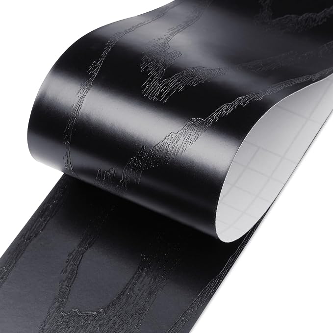 LaCheery Black Wood Mirror Frame Border Peel and Stick Mirror Border Tape Black - Image 2