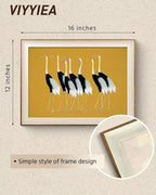 VIYYIEA Framed Wall Art for Living Room, Cranes Canvas Prints, Vintage Home - Image 4