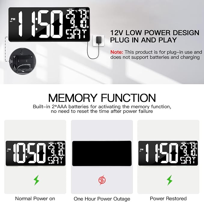 18 Inch Oversized Digital Wall Clock - Image 5