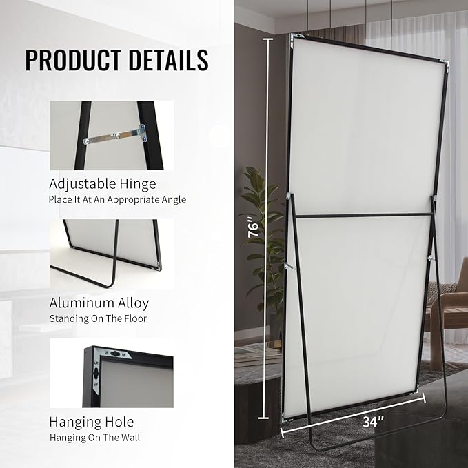 Beauty4U Full Length Mirror 76" x 34", Large Floor Mirror - Image 4
