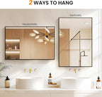 TRAHOME Bathroom Vanity Mirror for Wall, HD Shatterproof Glass, Hangs - Image 7