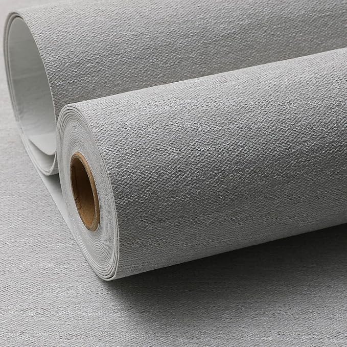 SHUFA White Brown Cotton-Like Textured Grasscloth Wallpaper Matte Thick Real - Image 2