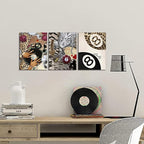 Fashion Cheetah Wall Art Set of 3 Leopard Wall Decor Pictures Lucky 8 Ball - Image 3