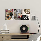 Fashion Cheetah Wall Art Set of 3 Leopard Wall Decor Pictures Lucky 8 Ball - Image 2