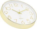 Foxtop Gold Wall Clock 12 Inch Silent Non-Ticking Battery Operated Round Modern - Image 5