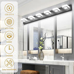 Ralbay Black Bathroom Vanity Lights 48inch Metal Acrylic LED Modern Bathroom - Image 5