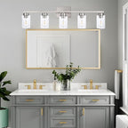 5 Light Bathroom Vanity Light Fixtures, Brush Nickel Modern Wall Lights - Image 5