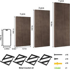 YGEOMER Floating Shelves for Wall, Different Sizes Walnut Wall Shelves for - Image 3