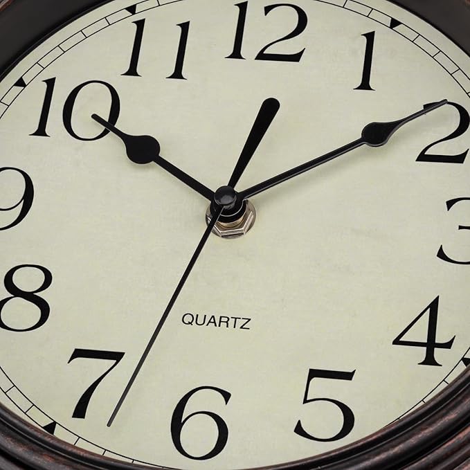 Foxtop 9 Inch Wall Clock Battery Operated Silent Non-Ticking Small Classic - Image 7