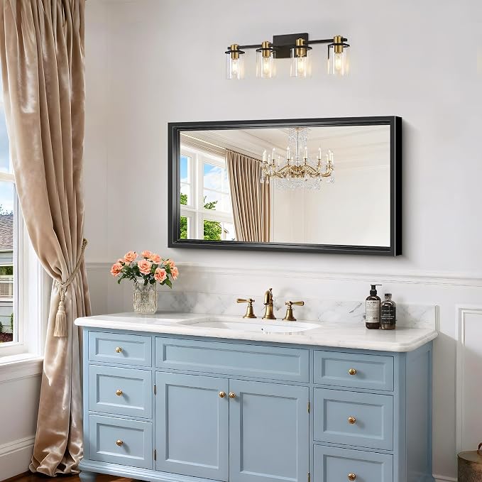 20x36 Inch Black Bathroom Mirror, Brushed Black Rectangle Mirror - Image 4