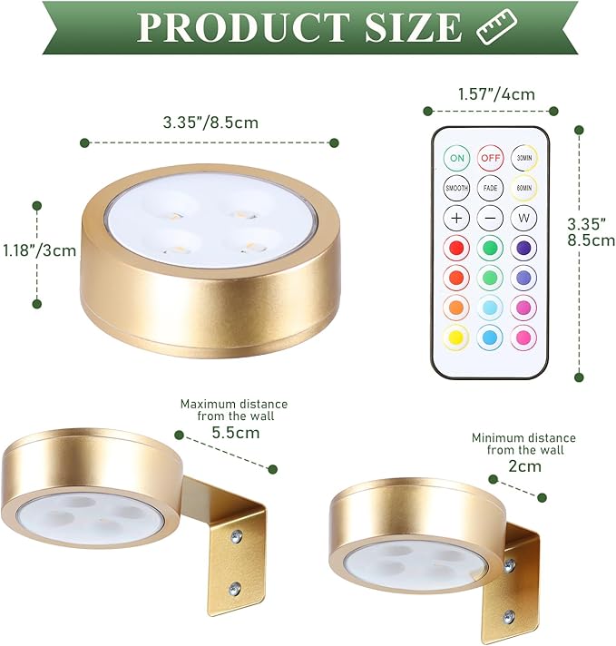 2-Pack Picture Light Battery Operated Painting Lights, 13 Color RGB Magnetic - Image 4