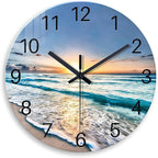Blue Beach Wall Clock for Kitchen 14 Inch Round Coastal Clocks for Walls Analog by Constantplanet%E6%97%97%E8%88%B0%E5%BA%97