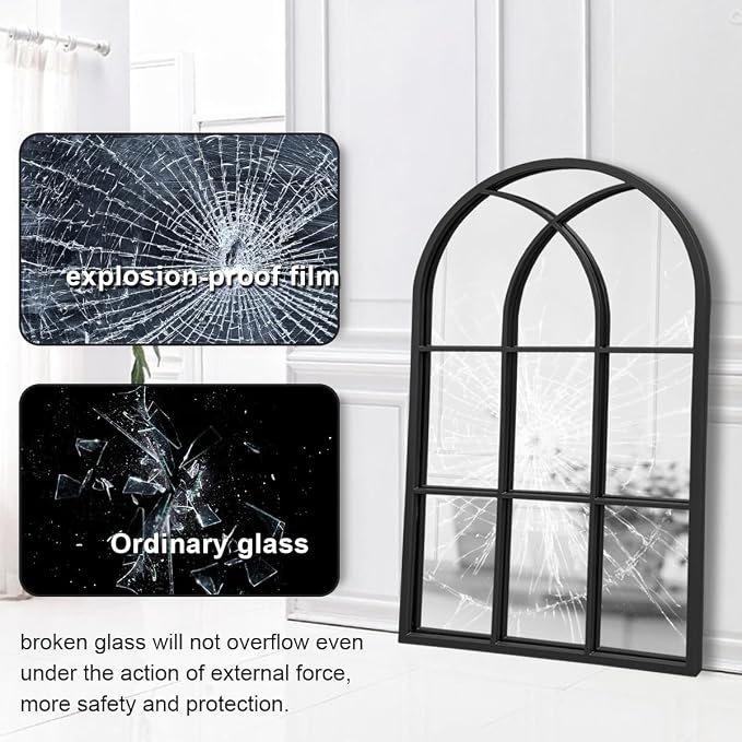 Dewfig Arched Window Wall Mirror, Vanity Mirrors - Image 7